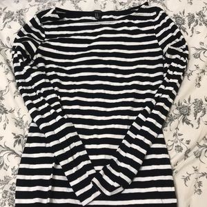 STRIPED FITTED LONG SLEEVE DRESS